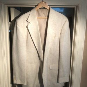Men's Sport Coat - White - 44L - Poly